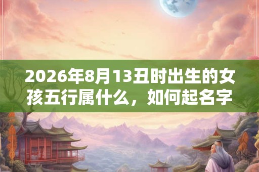 2026年8月13丑时出生的女孩五行属什么，如何起名字