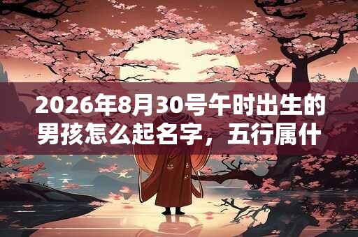 2026年8月30号午时出生的男孩怎么起名字，五行属什么