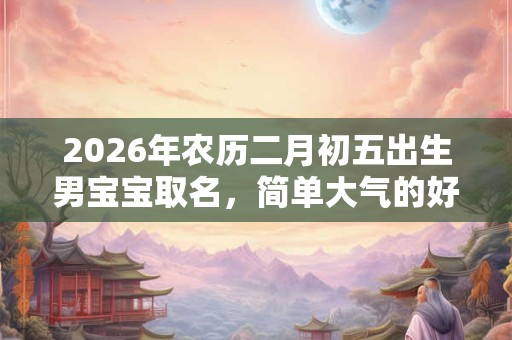 2026年农历二月初五出生男宝宝取名，简单大气的好名字
