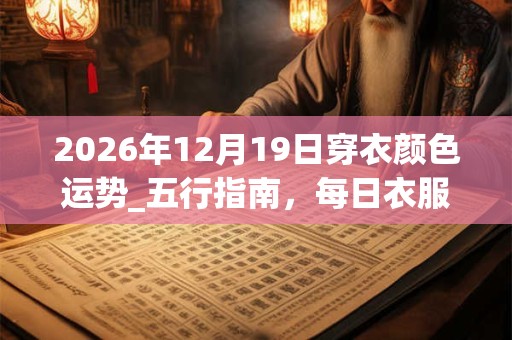 2026年12月19日穿衣颜色运势_五行指南，每日衣服颜色幸运色