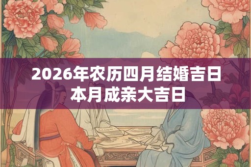 2026年农历四月结婚吉日 本月成亲大吉日