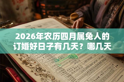 2026年农历四月属兔人的订婚好日子有几天？哪几天？