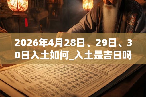 2026年4月28日、29日、30日入土如何_入土是吉日吗