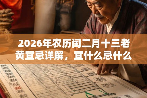 2026年农历闰二月十三老黄宜忌详解,宜什么忌什么? 2026年农历闰二月十三老黄宜忌详解,宜什么忌什么?