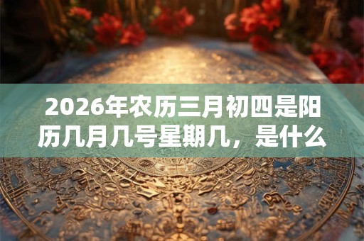 2026年农历三月初四是阳历几月几号星期几，是什么节日？