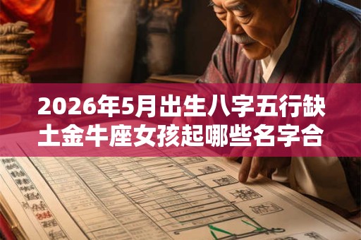 2026年5月出生八字五行缺土金牛座女孩起哪些名字合适 2026年5月出生八字五行缺土金牛座女孩起哪些名字合适