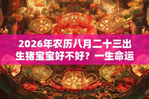 2026年农历八月二十三出生猪宝宝好不好？一生命运如何？