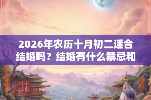 2026年农历十月初二适合结婚吗？结婚有什么禁忌和忌讳？