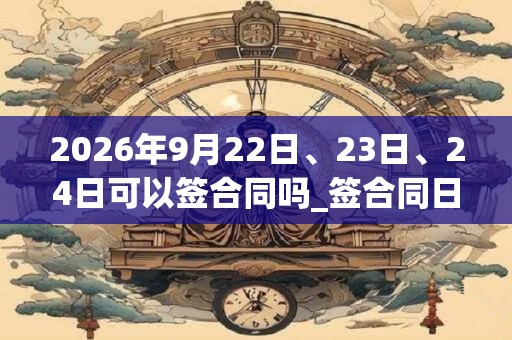 2026年9月22日、23日、24日可以签合同吗_签合同日子好吗