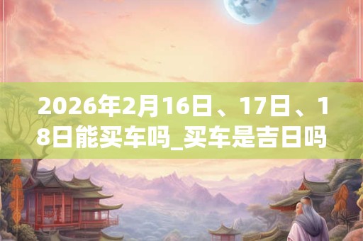2026年2月16日、17日、18日能买车吗_买车是吉日吗