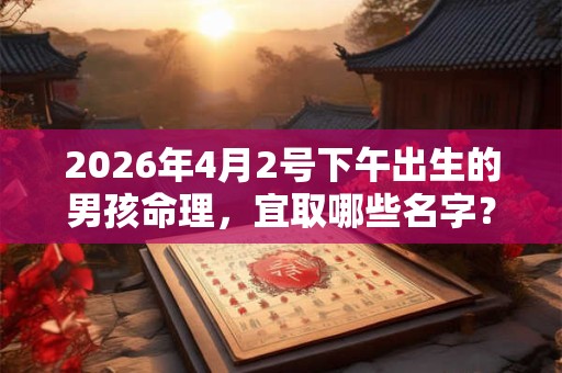 2026年4月2号下午出生的男孩命理，宜取哪些名字？