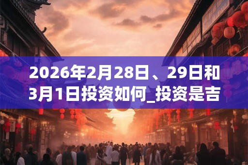 2026年2月28日、29日和3月1日投资如何_投资是吉日吗