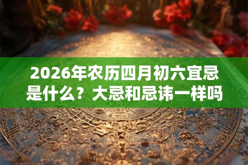 2026年农历四月初六宜忌是什么?大忌和忌讳一样吗? 2026年农历四月初六宜忌是什么?大忌和忌讳一样吗?