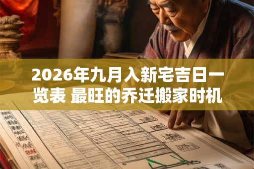 2026年九月入新宅吉日一览表 最旺的乔迁搬家时机