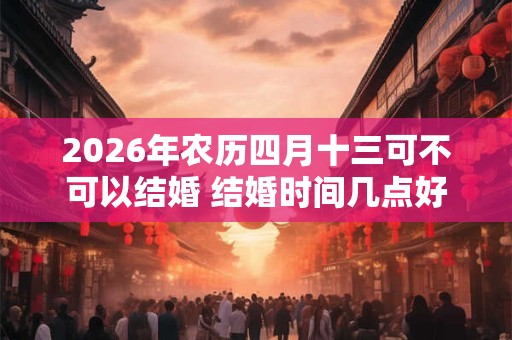 2026年农历四月十三可不可以结婚 结婚时间几点好