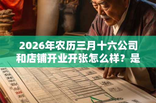 2026年农历三月十六公司和店铺开业开张怎么样？是开业吉日吗？