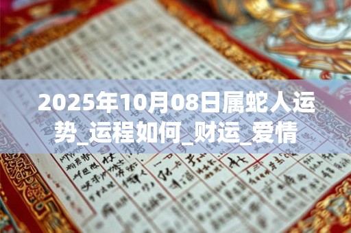 2025年10月08日属蛇人运势_运程如何_财运_爱情