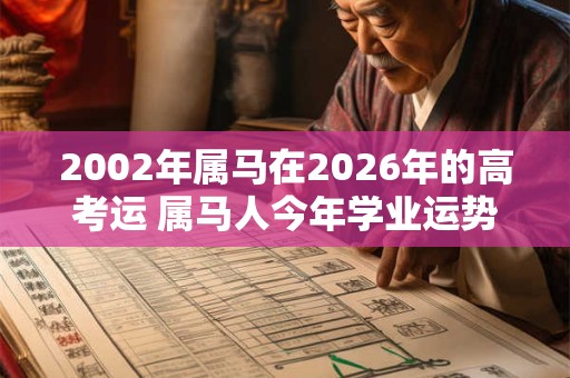 2002年属马在2026年的高考运 属马人今年学业运势如何 2002年属马在2026年的高考运 属马人今年学业运势如何