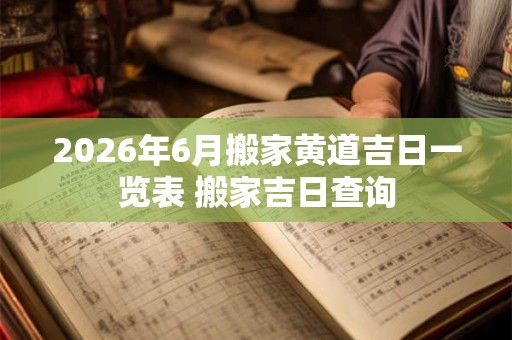2026年6月搬家黄道吉日一览表 搬家吉日查询