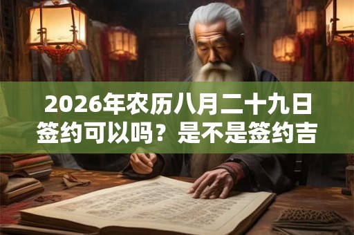 2026年农历八月二十九日签约可以吗？是不是签约吉日？