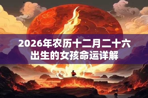 2026年农历十二月二十六出生的女孩命运详解