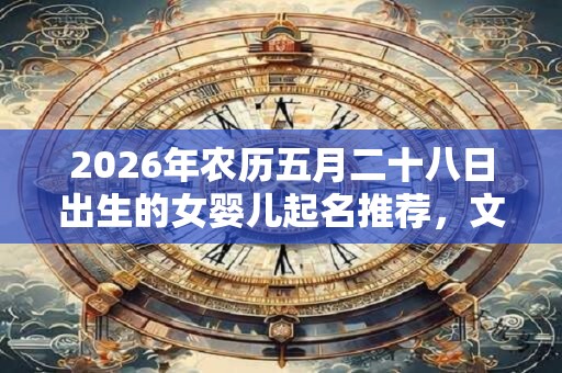 2026年农历五月二十八日出生的女婴儿起名推荐，文雅有气质的名字