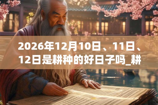 2026年12月10日、11日、12日是耕种的好日子吗_耕种可以吗