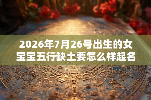 2026年7月26号出生的女宝宝五行缺土要怎么样起名字