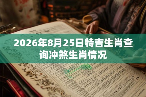 2026年8月25日特吉生肖查询冲煞生肖情况