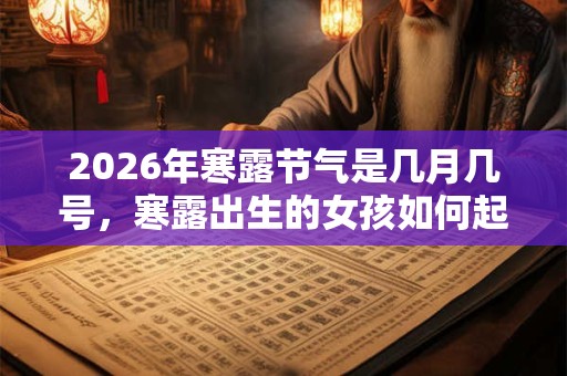 2026年寒露节气是几月几号，寒露出生的女孩如何起名字