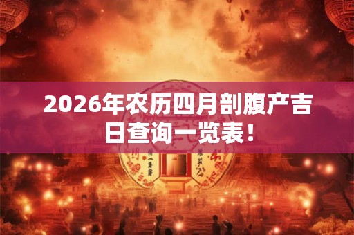 2026年农历四月剖腹产吉日查询一览表！