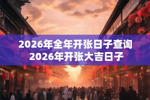 2026年全年开张日子查询 2026年开张大吉日子 2026年全年开张日子查询 2026年开张大吉日子
