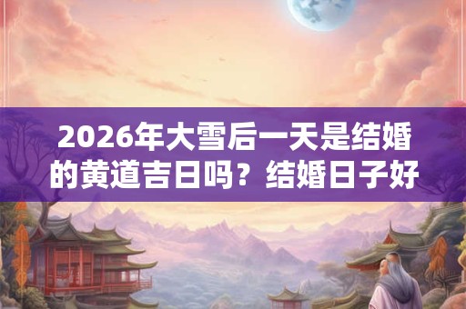 2026年大雪后一天是结婚的黄道吉日吗？结婚日子好不好？
