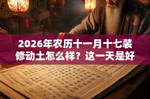 2026年农历十一月十七装修动土怎么样？这一天是好日子吗？
