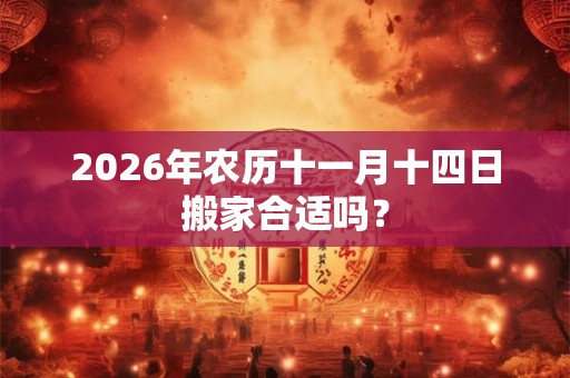 2026年农历十一月十四日搬家合适吗？