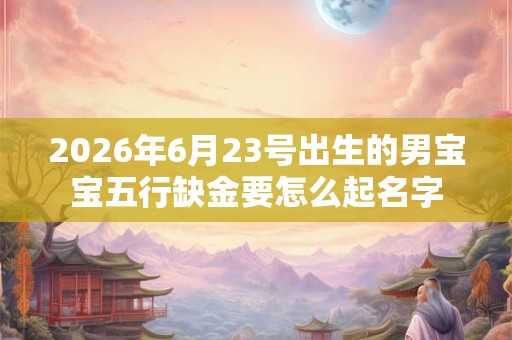 2026年6月23号出生的男宝宝五行缺金要怎么起名字