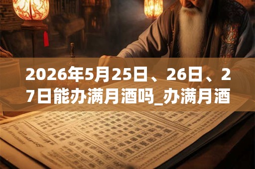 2026年5月25日、26日、27日能办满月酒吗_办满月酒是吉日吗