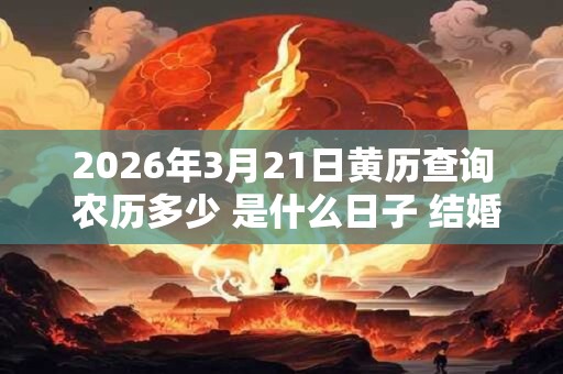 2026年3月21日黄历查询 农历多少 是什么日子 结婚吉时