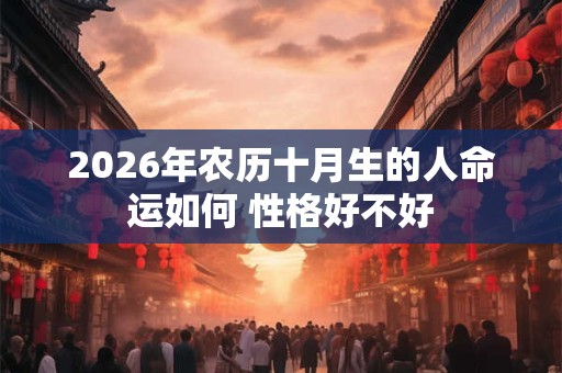 2026年农历十月生的人命运如何 性格好不好