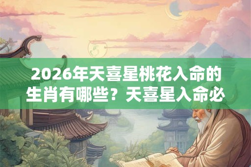 2026年天喜星桃花入命的生肖有哪些?天喜星入命必有喜事? 2026年天喜星桃花入命的生肖有哪些?天喜星入命必有喜事?