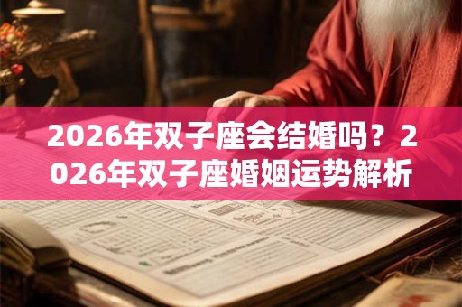 2026年双子座会结婚吗？2026年双子座婚姻运势解析