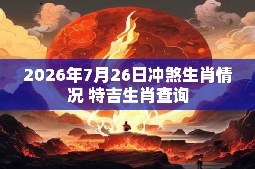 2026年7月26日冲煞生肖情况 特吉生肖查询