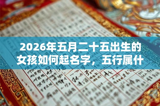2026年五月二十五出生的女孩如何起名字，五行属什么