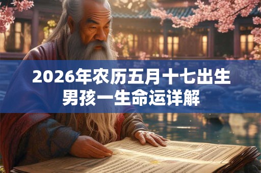 2026年农历五月十七出生男孩一生命运详解