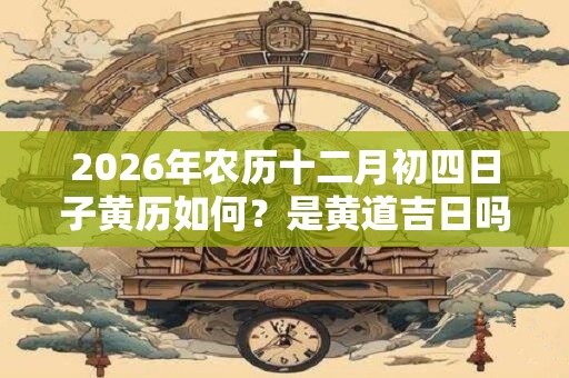 2026年农历十二月初四日子黄历如何？是黄道吉日吗？