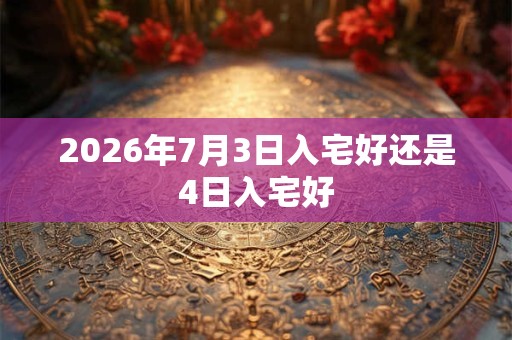2026年7月3日入宅好还是4日入宅好