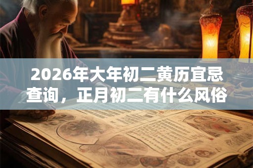 2026年大年初二黄历宜忌查询，正月初二有什么风俗？