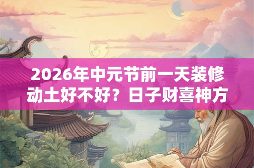 2026年中元节前一天装修动土好不好？日子财喜神方位？