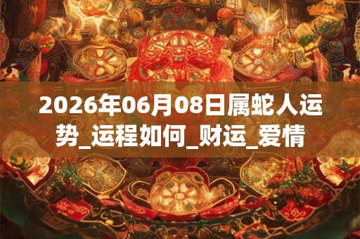 2026年06月08日属蛇人运势_运程如何_财运_爱情