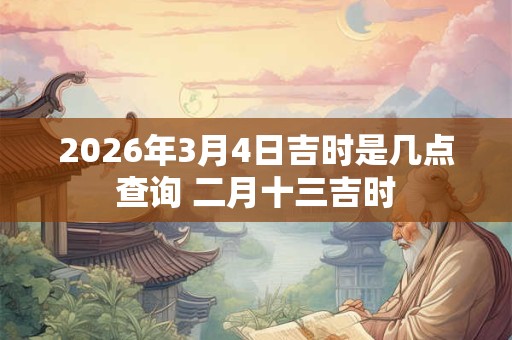 2026年3月4日吉时是几点查询 二月十三吉时